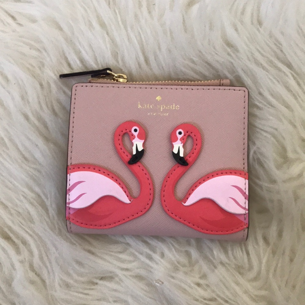 NWOT Kate Spade Flamingo Appliqué Wallet